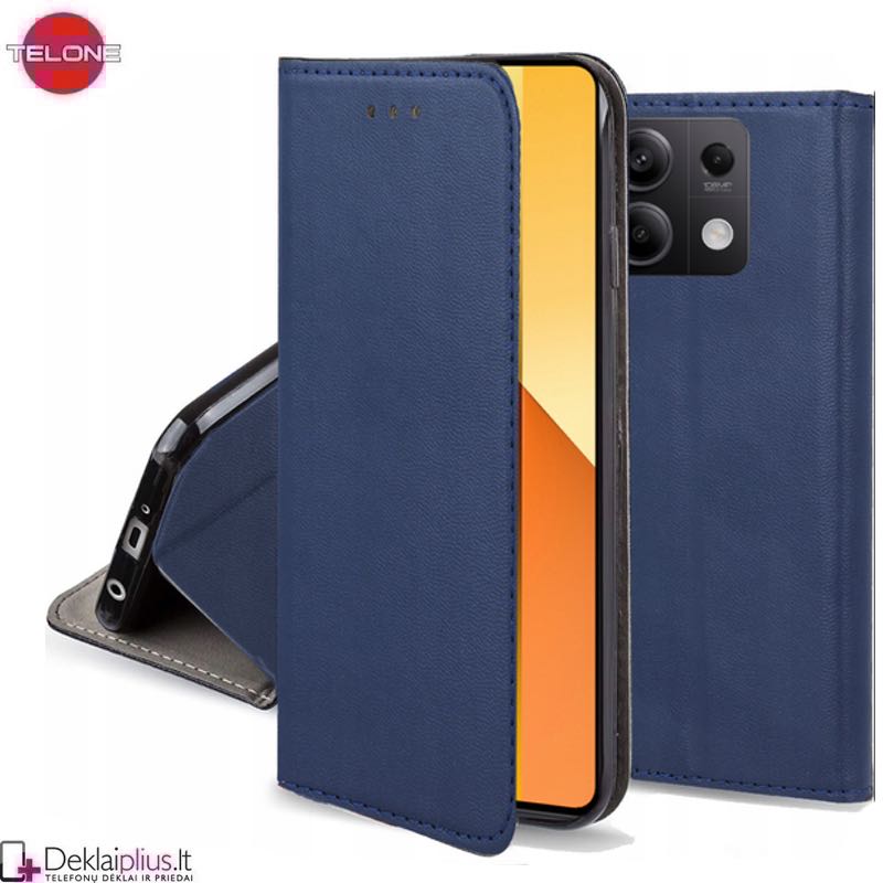 Telone dirbtinos odos dėklas - mėlynas (Xiaomi Redmi Note 13 5G) Telone dirbtinos odos dėklas - mėlynas (Xiaomi Redmi Note 13 5G)